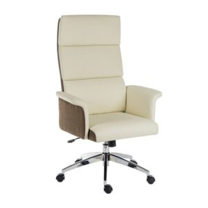 Curzon Executive Home Office Chair In Cream PU