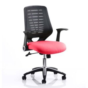 Relay Task Black Back Office Chair With Bergamot Cherry Seat