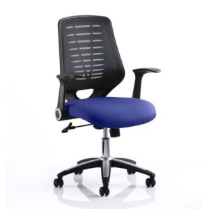 Relay Task Black Back Office Chair With Stevia Blue Seat