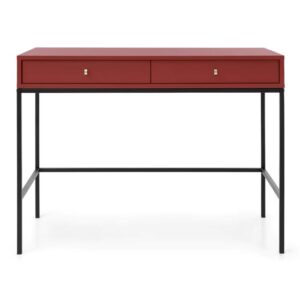 Malibu Wooden Computer Desk With 2 Drawers In Red