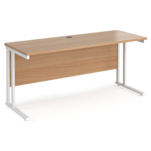Mears 1600mm Cantilever Wooden Computer Desk In Beech White