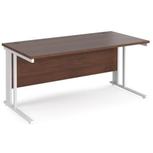 Melor 1600mm Cable Managed Computer Desk In Walnut And White