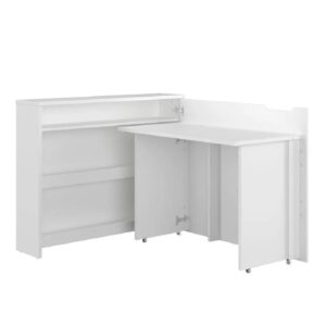 Carson Right Convertible High Gloss Laptop Desk In White