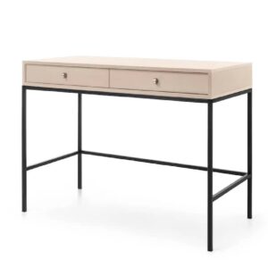 Malibu Wooden Laptop Desk With 2 Drawers In Beige