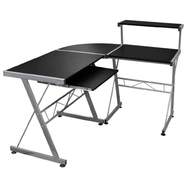 Boulder Wooden Corner Computer Desk In Black