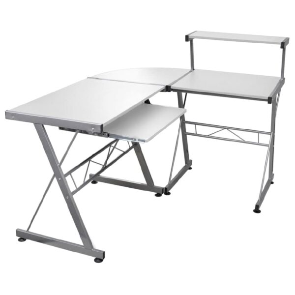 Boulder Wooden Corner Computer Desk In White
