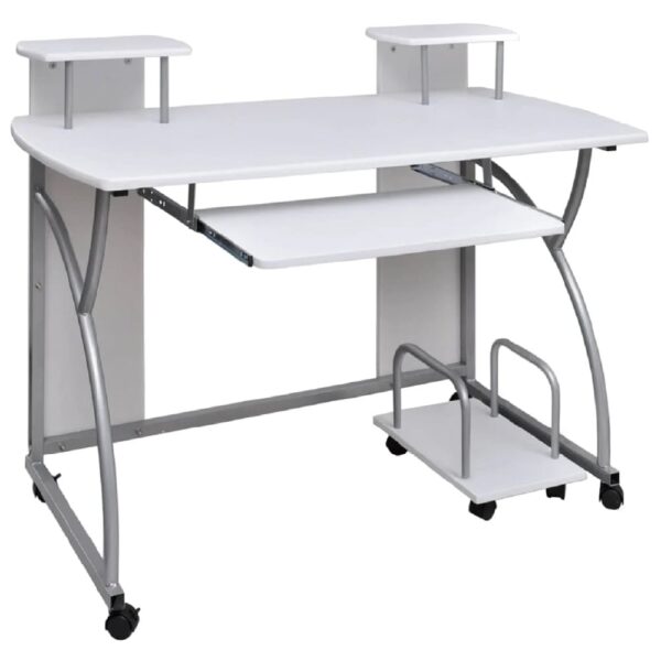 Colquitt Wooden Straight Computer Desk In White