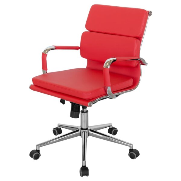Elkton Faux Leather Home And Office Chair In Red