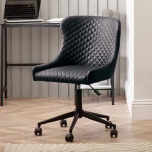 Lakia Faux Leather Home And Office Chair In Black
