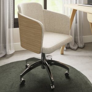 Sanford Fabric Home And Office Chair With Chrome Base In Oak