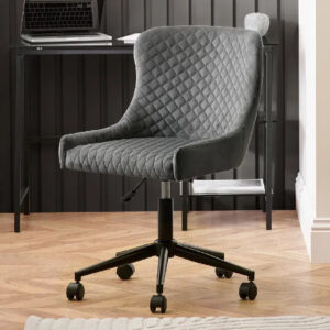 Lakia Velvet Home And Office Chair In Grey