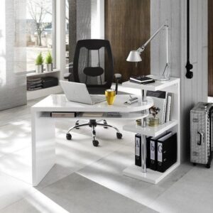Sydney High Gloss Rotating Home And Office Laptop Desk In White